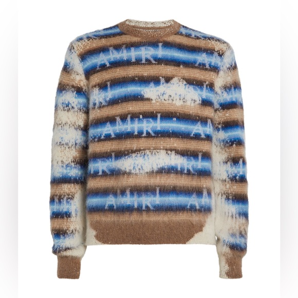 Amiri bleached Stripe Alpaca , mohair&wool blend sweater size M - Picture 9 of 9
